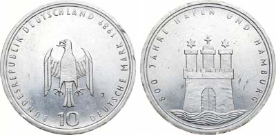Лот №102,  ФРГ. Федеративная Республика Германия. 10 марок 1989 года.