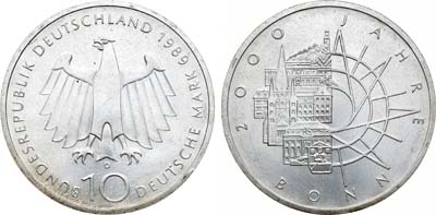 Лот №103,  ФРГ. Федеративная Республика Германия. 10 марок 1989 года.