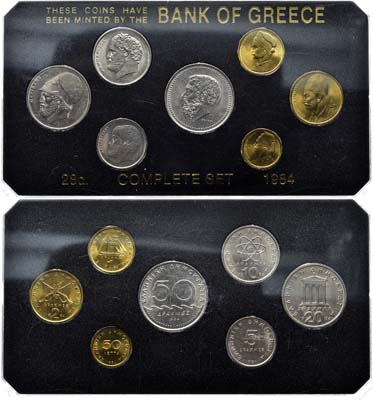 Лот №117,  Греция. Годовой набор монет 1984 года.