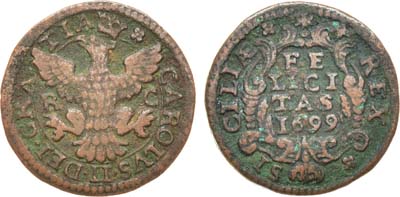 Лот №133,  Италия. Королевство Сицилия. Король Карл II. 1 грано 1699 года.