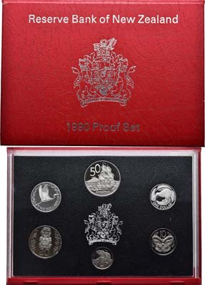 Лот №173,  Новая Зеландия. Британское содружество. Королева Елизавета II. Годовой набор монет 1990 года.
