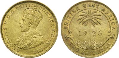 Лот №46,  Британская Западная Африка. Колония. Король Георг V. 2 шиллинга 1926 года.