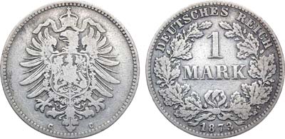 Лот №61,  Германия. Император Вильгельм II. 1 марка 1873 года. Старый герб.