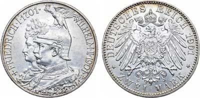 Лот №69,  Германская империя. Королевство Пруссия. Король Вильгельм II. 2 марки 1901 года.