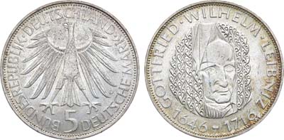 Лот №92,  ФРГ. Федеративная Республика Германия. 5 марок 1966 года.