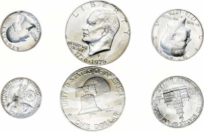 Лот №106,  США. Годовой набор монет 1976 года. 200 лет независимости 1776-1976 гг.