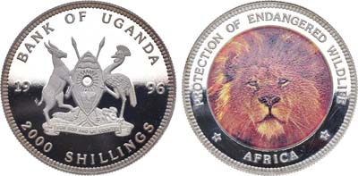 Лот №140,  Уганда. Республика. 2000 шиллингов 1996 года. Серия 
