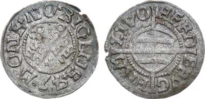Лот №147,  Ливонский орден. Магистр Герман фон Брюггенай-Хазенкамп. 1 шиллинг 1547 года.