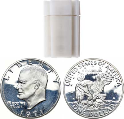 Лот №185,  США. Сборный лот из 20 монет по 1 доллару 1971 года. Эйзехауэр.