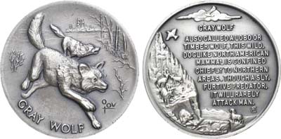 Лот №193,  США. Медаль. Серый волк.
