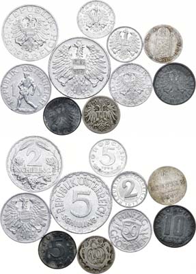 Лот №39,  Австрия-Австро-Венгерская республика. Сборный лот из 10 монет 1849-1988 гг.