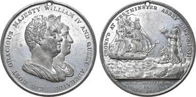 Лот №52,  Великобритания. Король Вильям IV. Медаль 1831 года. В честь коронации Вильяма IV и Аделаиды Саксен-Майненгенской в Вестмистерском аббатстве 8 сентября 1831 года.