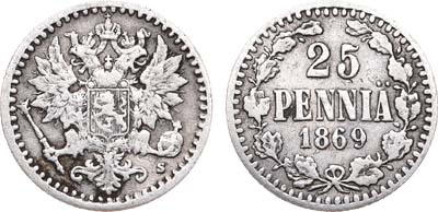 Лот №686, 25 пенни 1869 года. S.