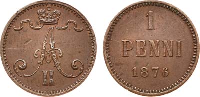 Лот №705, 1 пенни 1876 года.