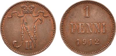Лот №787, 1 пенни 1912 года.