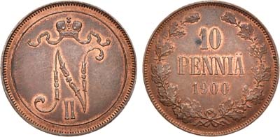 Лот №732, 10 пенни 1900 года.