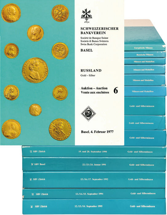 Лот №940,  Лот из 14 аукционных каталогов швейцарской фирмы SBV (Schweizerische Bankverein). .