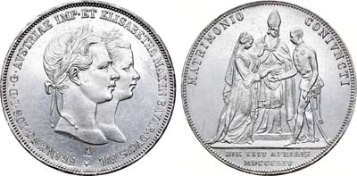 Лот №132,  Австро-Венгерская империя. 2 гульдена 1854 года. 