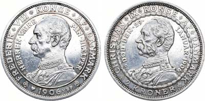 Лот №146,  Дания. 2 кроны 1906 года.