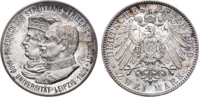 Лот №149,  Германская Империя. Саксония. 2 марки 1909 года.