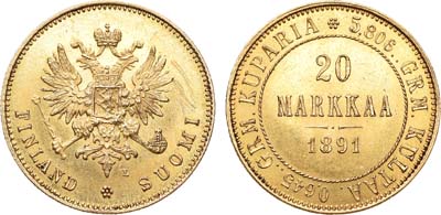 Лот №849, 20 марок 1891 года. L.