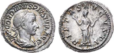 Лот №86,  Римская Империя. Император Гордиан III. Денарий.  238-244 гг.