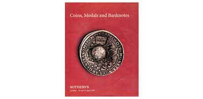 Лот №398, Sotheby's, London. Sale LN7263. Coins, Medals and Banknotes including Russian Coins from the Fuchs Collection (Part III) and the John J. Slocum Collection of Umayyad Coins.. 24-25 April 1997 in London. 101 стр.,  31 таблиц илл. .