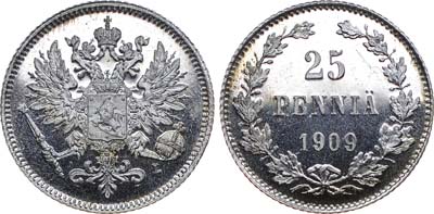 Лот №725, 25 пенни 1909 года. L.