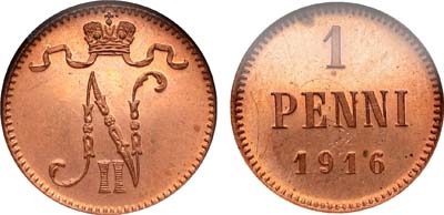 Лот №235, 1 пенни 1916 года.