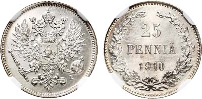 Лот №145, 25 пенни 1910 года. L.