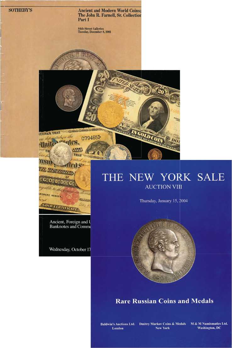 Лот №668, Лот из трех аукционных каталогов продаж Константиновского рубля. Филадельфия, 13-14 августа 2000 года.