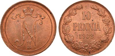 Лот №992, 10 пенни 1908 года.