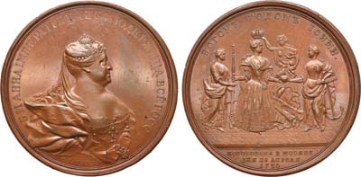 Лот №355, Медаль 1730 года. В память коронации императрицы Анны Иоанновны.