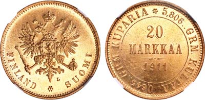 Лот №260, 20 марок 1911 года. L.