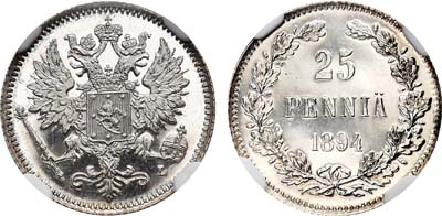 Лот №167, 25 пенни 1894 года. L.