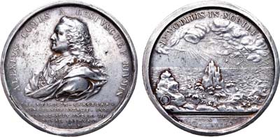 Лот №544, Медаль 1762 года. В честь графа А.П. Бестужева-Рюмина.