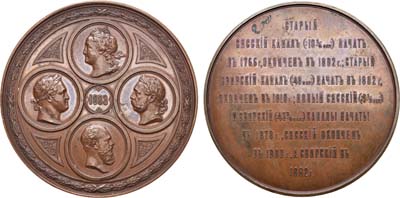 Лот №878, Медаль 1883 года. В память открытия новых Сясского и Свирского каналов.