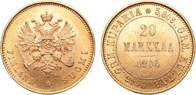 Лот №935, 20 марок 1904 года. L.