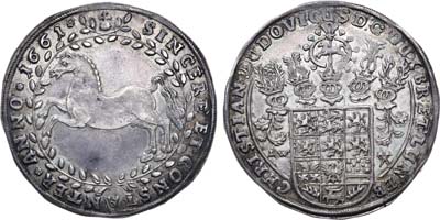 Лот №9,  Германия. Герцогство Брауншвейг-Люнебург. Князь Кристиан-Людвиг. Талер 1661 года.