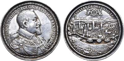 Лот №12,  Речь Посполитая. Король Сигизмунд III Ваза. Гданьская медаль 1617 года. Старая копия, выполненная методом литья.