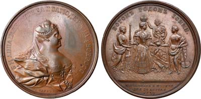 Лот №363, Медаль 1730 года. В память коронации императрицы Анны Иоанновны.