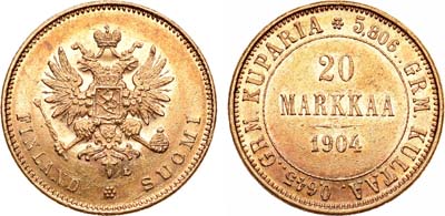 Лот №709, 20 марок 1904 года. L.