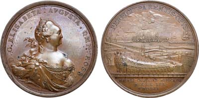 Лот №158, Медаль 1752 года. В память сооружения Кронштадтских доков.