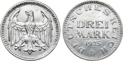 Лот №11,  Германия. Веймарская республика. 3 марки 1925 года.