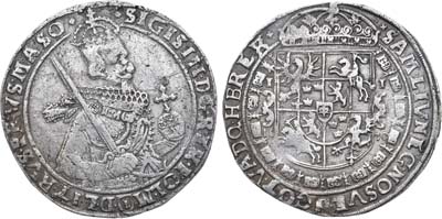 Лот №1,  Речь Посполитая. Король польский и великий князь литовский Сигизмунд III. Талер 1630 года.