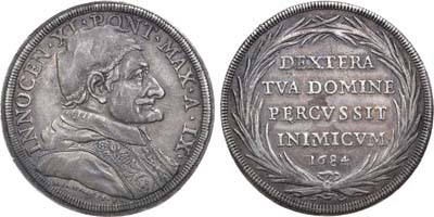 Лот №14,  Ватикан. Папское государство. Папа Иннокентий XI. Скудо 1684 года.