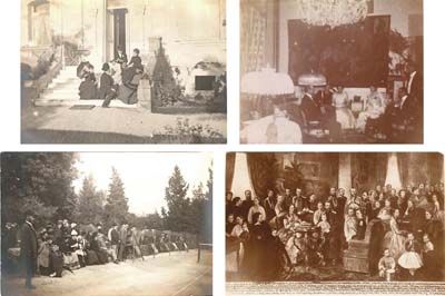 Лот №923,  Комплект из трёх фотографий и одной фотооткрытки с Великим Князем Георгием Михайловичем и императорской семьей (1890-1900 годы).
