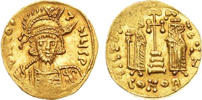 Лот №14,  Византийская Империя. Император Константин IV. Солид 674-681 гг.