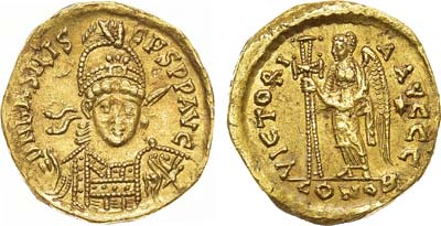 Лот №22,  Римская Империя. Император Василиск. Солид 475-476 гг.