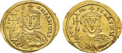 Лот №33,  Византийская Империя. Императоры Константин V Копроним и Лев III. Солид 741-751 гг.
